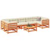 vidaXL 8 Piece Garden Sofa Set with Cushions Wax Brown Solid Wood Pine