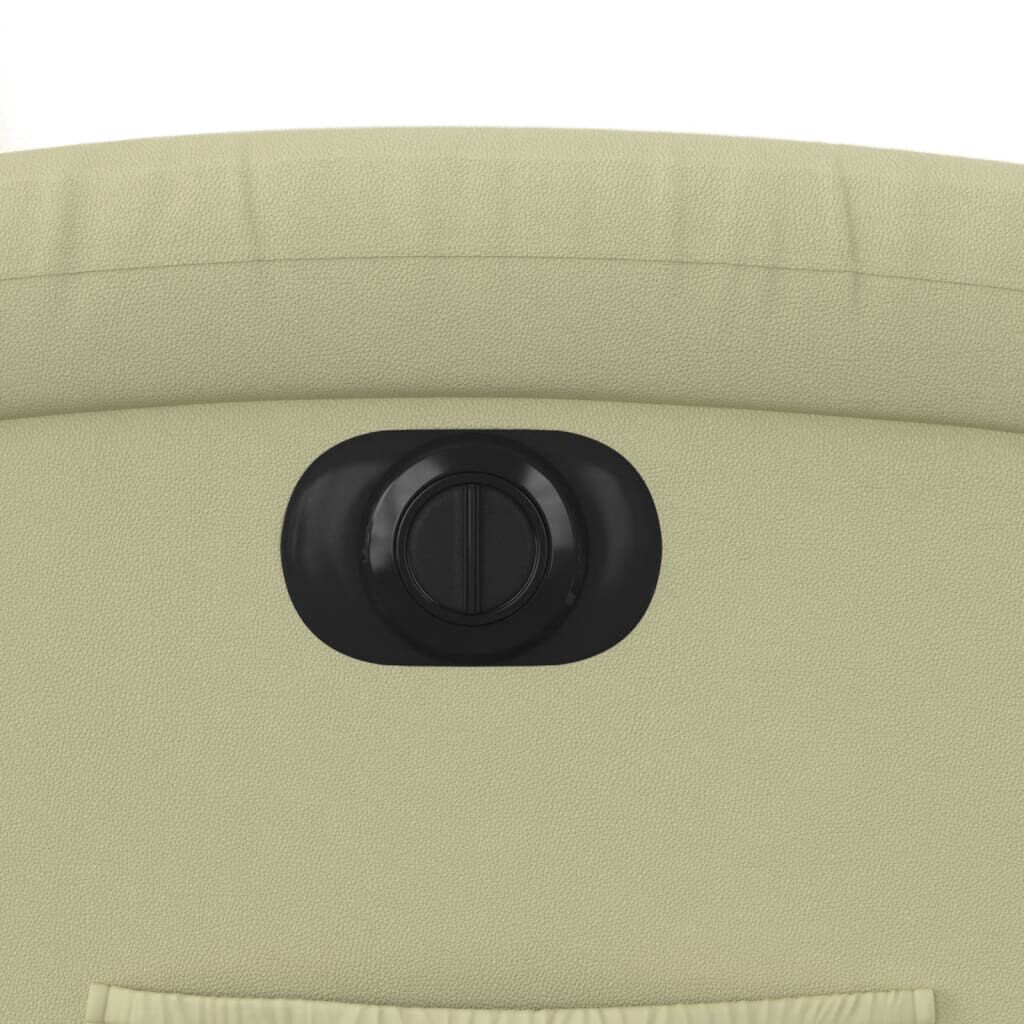 vidaXL Electric Recliner Chair Cream Real Leather