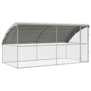 vidaXL Chicken Cage Silver 400 x 200 x 198.5 cm Galvanised Steel