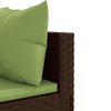 vidaXL 9 Piece Garden Lounge Set with Cushions Brown Poly Rattan