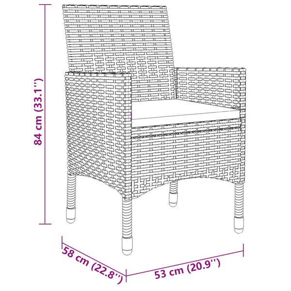 vidaXL 3 Piece Garden Dining Set Poly Rattan Beige