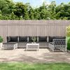 vidaXL 9 Piece Garden Lounge Set with Cushions White Steel