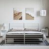 vidaXL Metal Bed Frame without Mattress with Footboard White 183x213cm