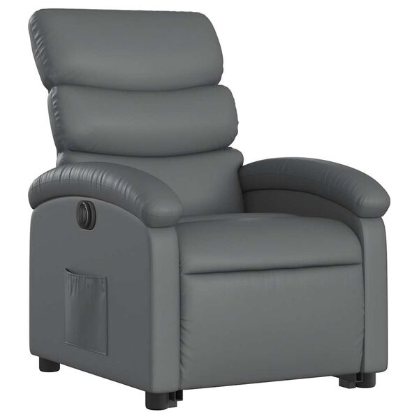 vidaXL Electric Stand up Recliner Chair Grey Faux Leather