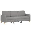 vidaXL 3-Seater Sofa with Pillows&Cushions Light Grey 180 cm Fabric