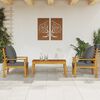 vidaXL 3 Piece Garden Lounge Set with Cushions Solid Wood Acacia