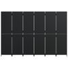 vidaXL Room Divider 6 Panels Black Poly Rattan