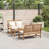Garden Sofa Set 3 pcs Natural Solid teak wood