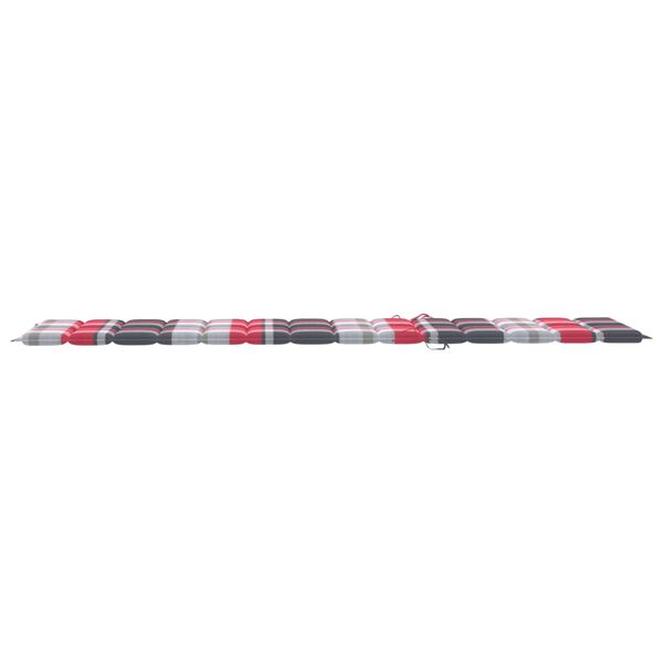 vidaXL Sun Lounger with Red Check Pattern Cushion Solid Teak Wood