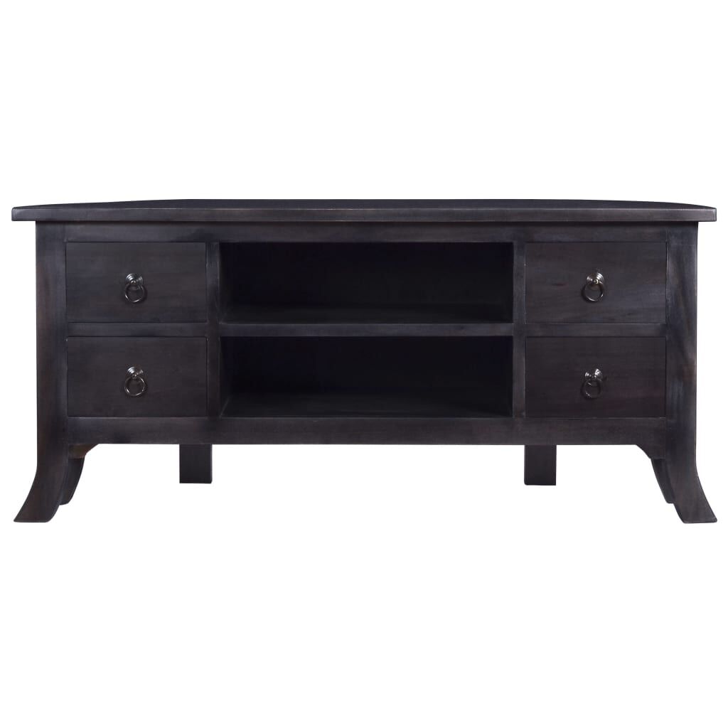vidaXL TV Cabinet Light Black Coffee 100x40x45 cm Solid Mahogany Wood