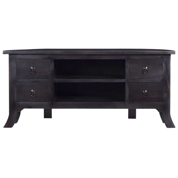 vidaXL TV Cabinet Light Black Coffee 100x40x45 cm Solid Mahogany Wood