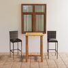 vidaXL 3 Piece Garden Bar Set with Cushions Grey