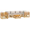 vidaXL 7 Piece Garden Lounge Set with Light Grey Cushions Solid Wood