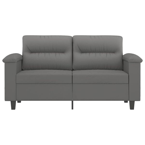 vidaXL 2-Seater Sofa Dark Grey 120 cm Microfibre Fabric