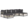 vidaXL 6 Piece Garden Lounge Set with Cushions Anthracite Poly Rattan