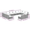 vidaXL 12 Piece Garden Lounge Set with Cushions Brown Poly Rattan