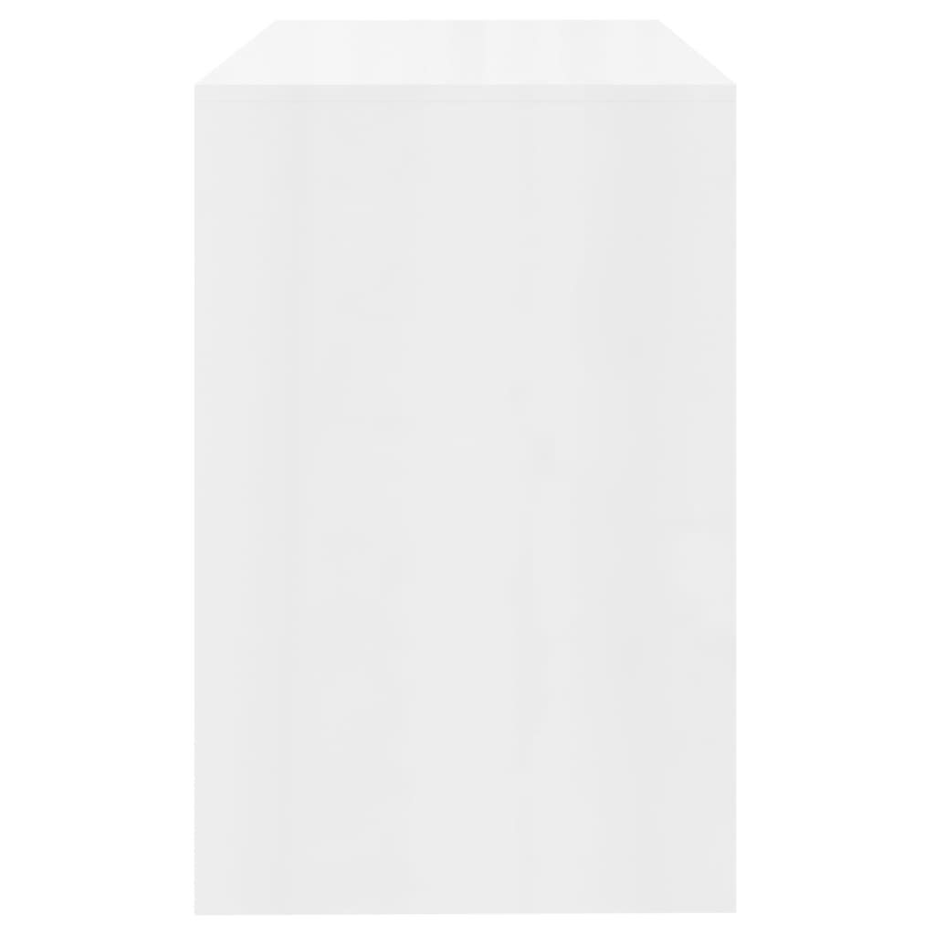 vidaXL Desk High Gloss White 101x50x76.5 cm Engineered Wood