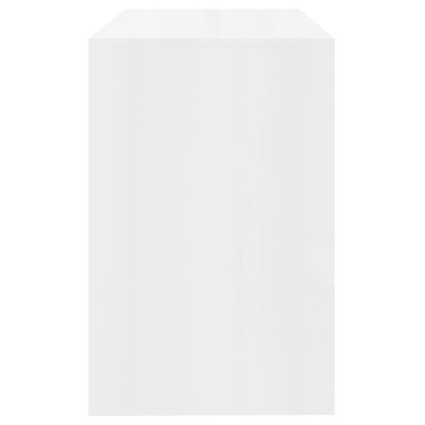 vidaXL Desk High Gloss White 101x50x76.5 cm Engineered Wood