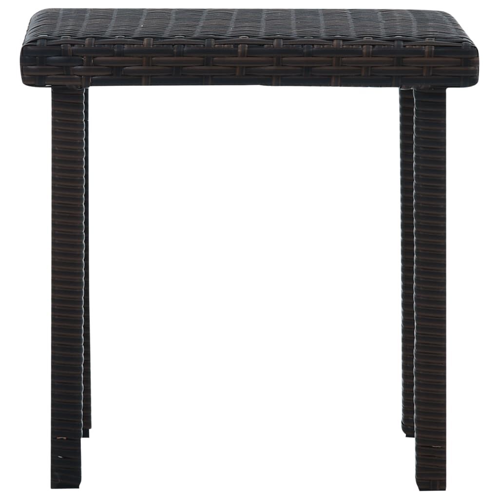vidaXL Garden Tea Table Brown 40x40x40 cm Poly Rattan