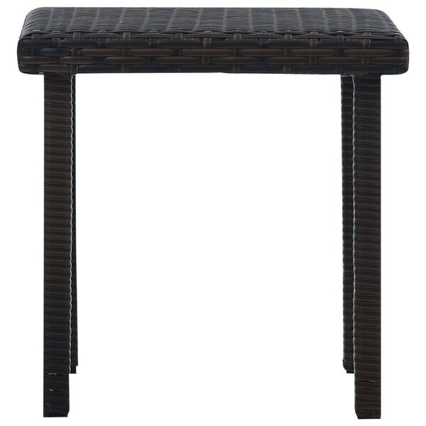 vidaXL Garden Tea Table Brown 40x40x40 cm Poly Rattan