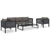 vidaXL Right Corner Sofa with Cushion Anthracite Poly Rattan