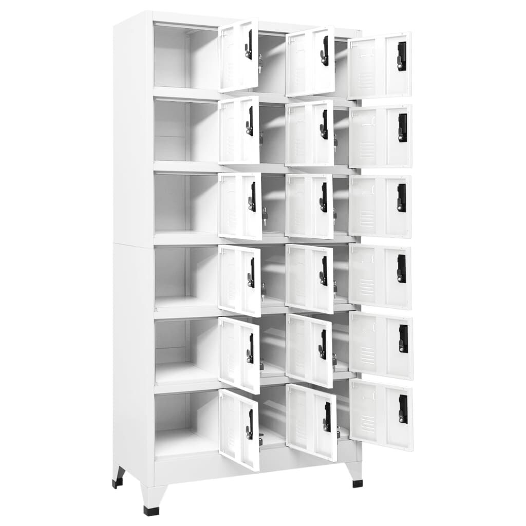 vidaXL Locker Cabinet White 90x40x180 cm Steel