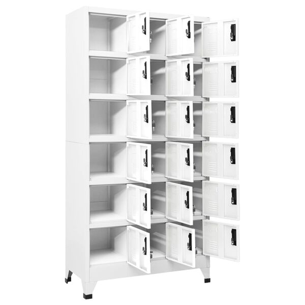 vidaXL Locker Cabinet White 90x40x180 cm Steel