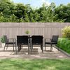 vidaXL 7 Piece Garden Dining Set with Cushions Poly Rattan and Steel