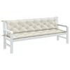vidaXL Garden Bench Cushions 2 pcs Melange Cream 200x50x7 cm Fabric