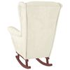 vidaXL Rocking Chair with Solid Wood Rubber Legs Cream Velvet