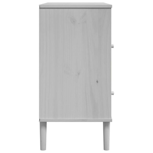 vidaXL Sideboard SENJA Rattan Look White 80x40x80 cm Solid Wood Pine
