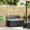 vidaXL Garden Storage Bench with Cushion Black Poly Rattan