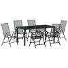 vidaXL Garden Dining Set 7 pcs Anthracite Powder-Coated Steel