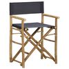 vidaXL Folding Director's Chairs 2 pcs Dark Grey Bamboo and Fabric