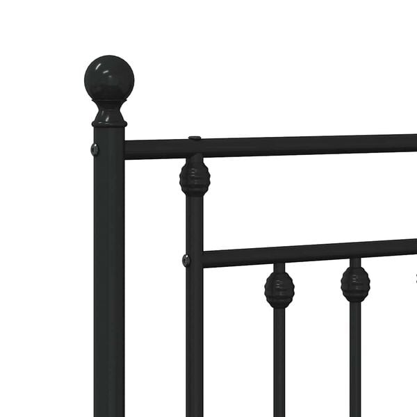 vidaXL Metal Bed Frame without Mattress with Footboard Black 135x190cm