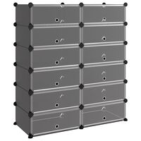 vidaXL Shoe Rack Black 94.5x36.5x106 cm PP