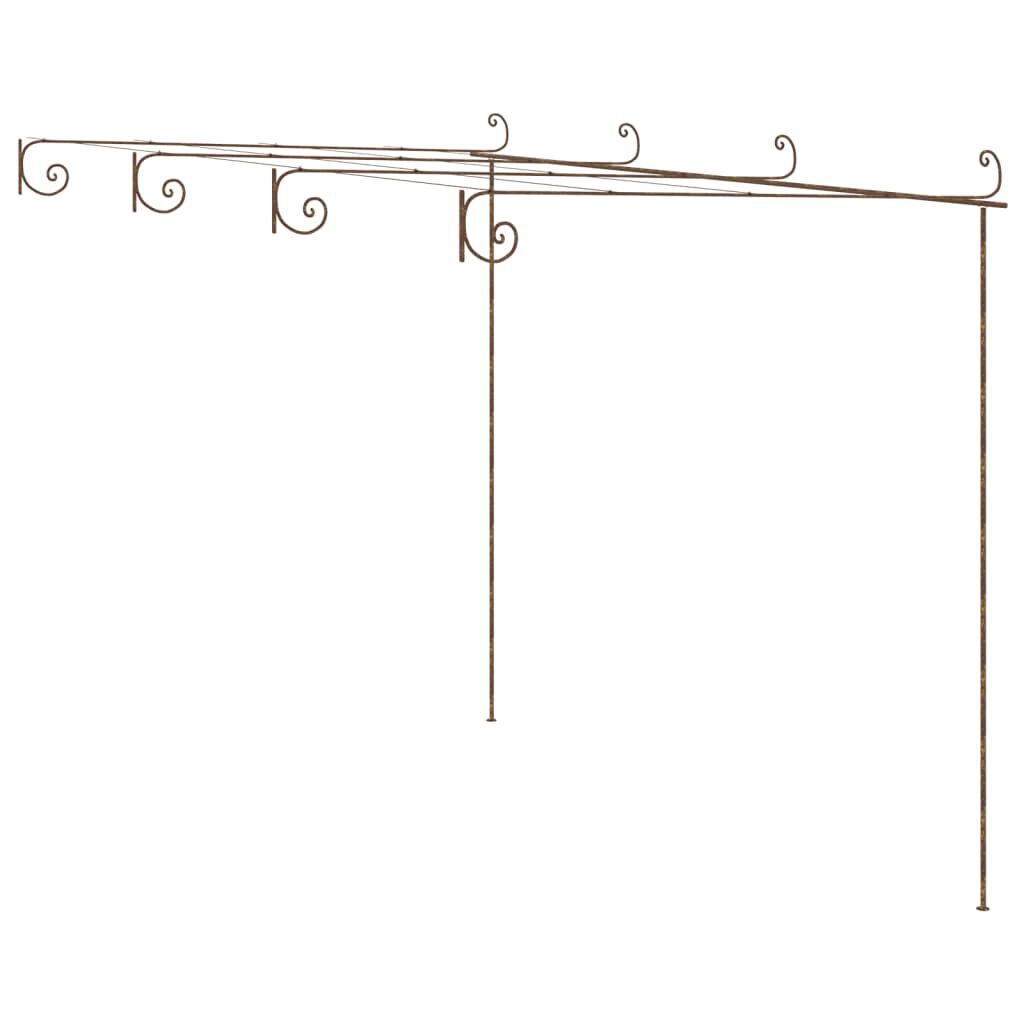 vidaXL Garden Pergola Antique Brown 4x3x2.5 m Iron