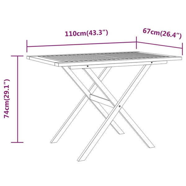 vidaXL 3 Piece Garden Dining Set with Cushions Beige