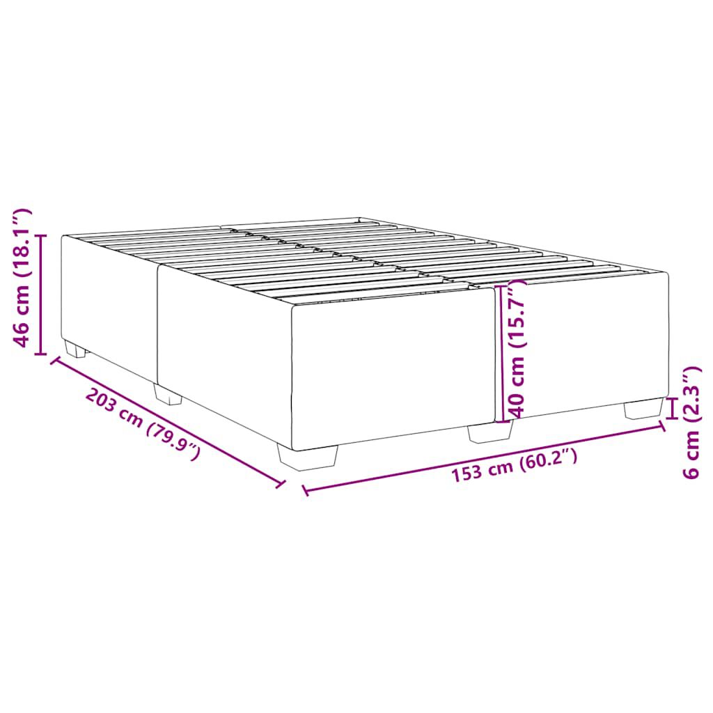 vidaXL Bed Frame without Mattress Dark Grey Queen Fabric