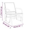 vidaXL 3 Piece Garden Glider Lounge Set Black Textilene and Steel