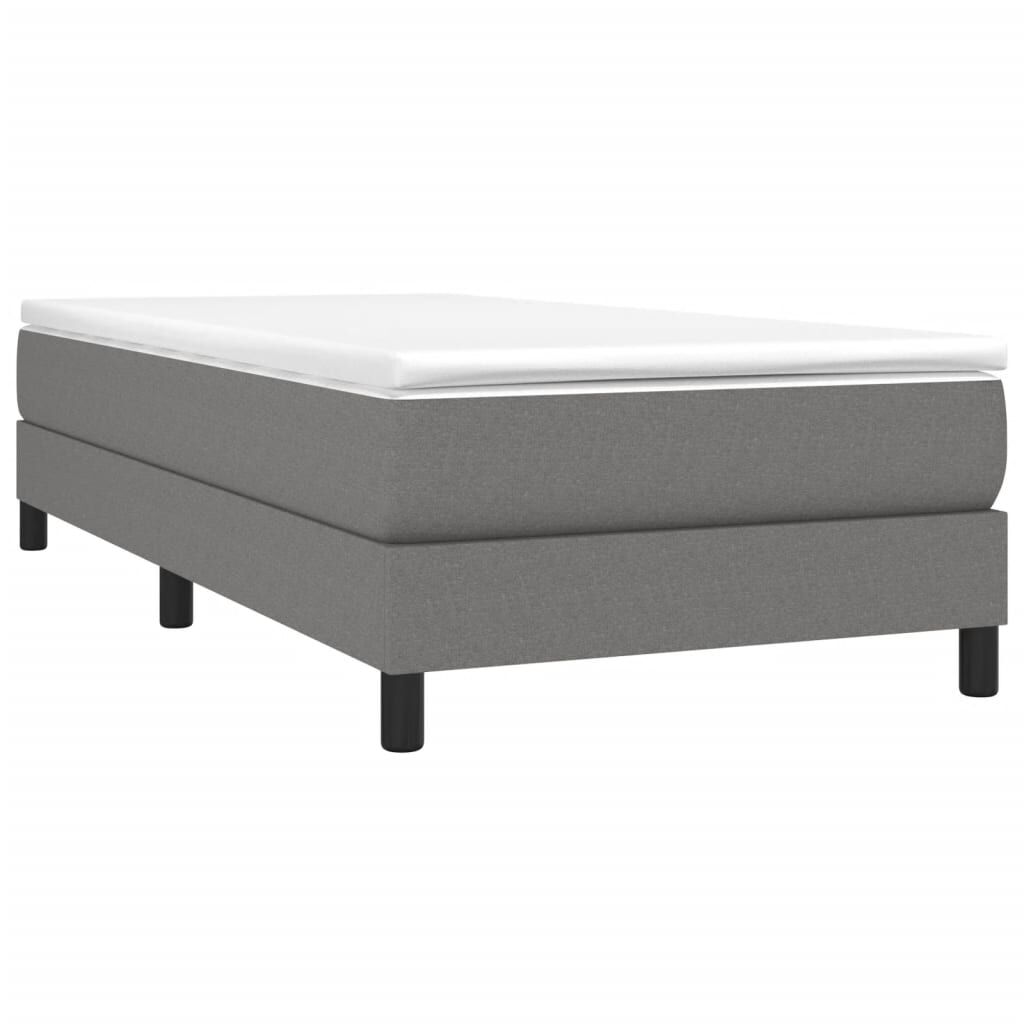 vidaXL Bed Frame without Mattress Dark Grey Twin Fabric (US Only)