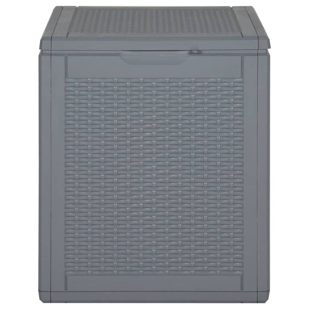 vidaXL Garden Storage Box Grey PP Rattan 90 L