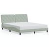 vidaXL Bed Frame with LED without Mattress Light Grey 152x203 cm Velvet
