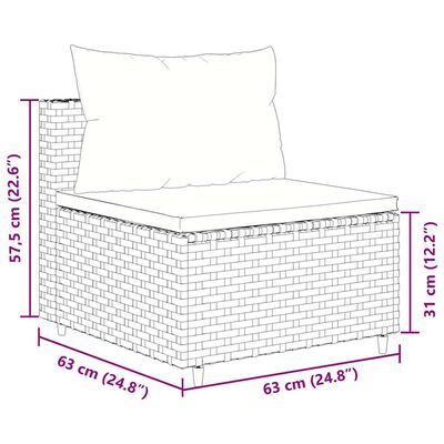 vidaXL 6 Piece Garden Lounge Set with Cushions Black Poly Rattan