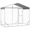 vidaXL Outdoor Dog Kennel with Roof Silver 3x1.5x2.5 m Galvanised Steel