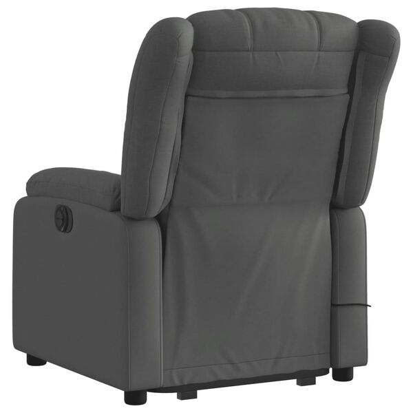vidaXL Stand up Massage Recliner Chair Dark Grey Fabric