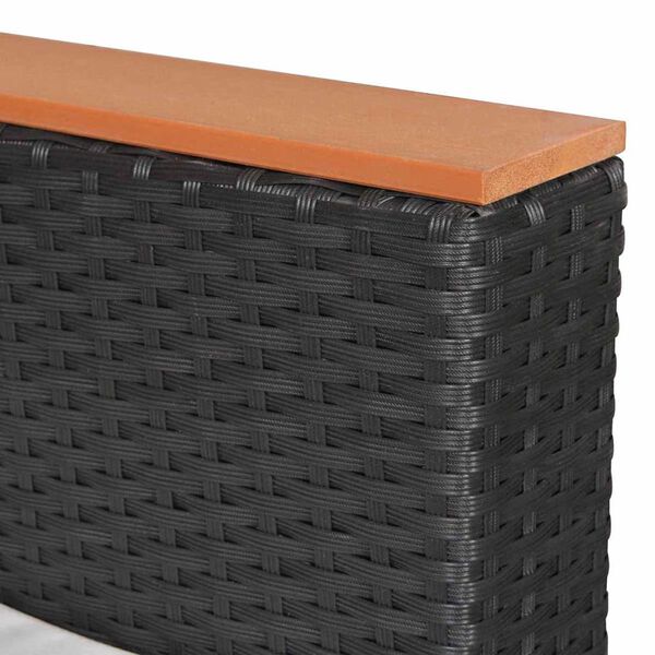 vidaXL 8 Piece Garden Lounge Set with Cushions Poly Rattan Black