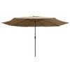 vidaXL Garden Parasol with Metal Pole 390 cm Taupe