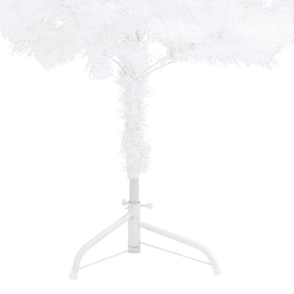 vidaXL Corner Artificial Christmas Tree LEDs&Ball Set White 150 cm PVC
