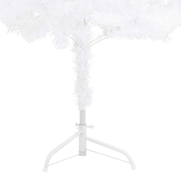 vidaXL Corner Artificial Christmas Tree LEDs&Ball Set White 150 cm PVC